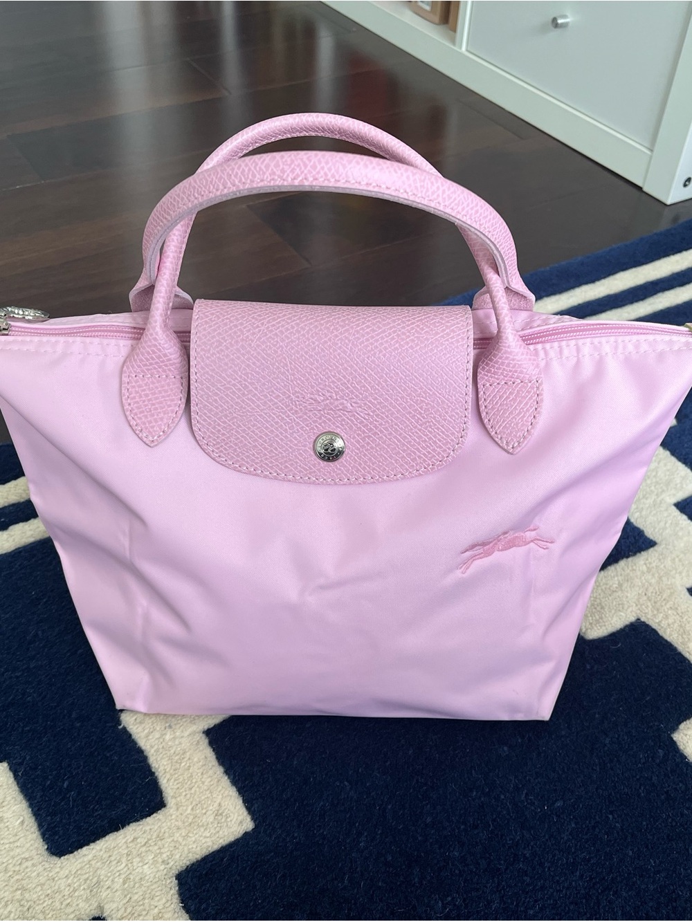 Longchamp Le Pliage Small Top-Handle Tote in Pale Pink